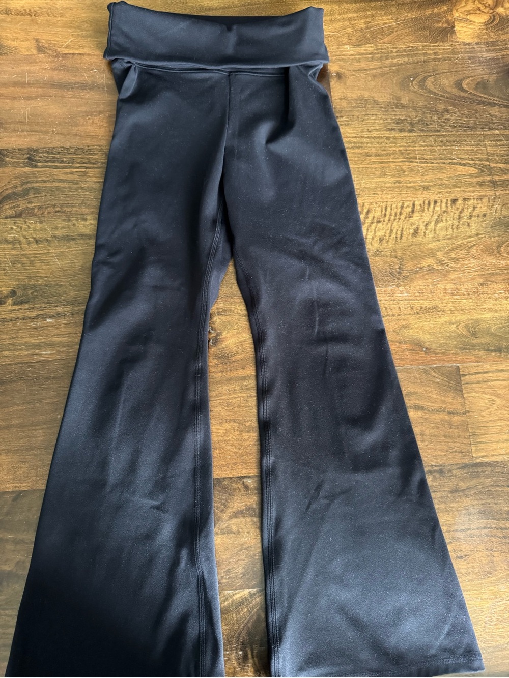 abercrombie kids Black Fold-Over Waist Flare Pants
